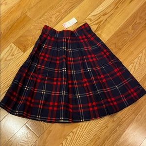 Girstunm plaid pleated skirt
